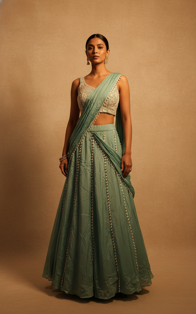 Drape lehenga